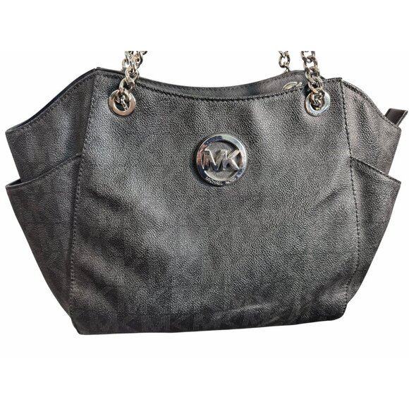 Michael Kors Black Leather Tote Bag - Picture 1 of 11